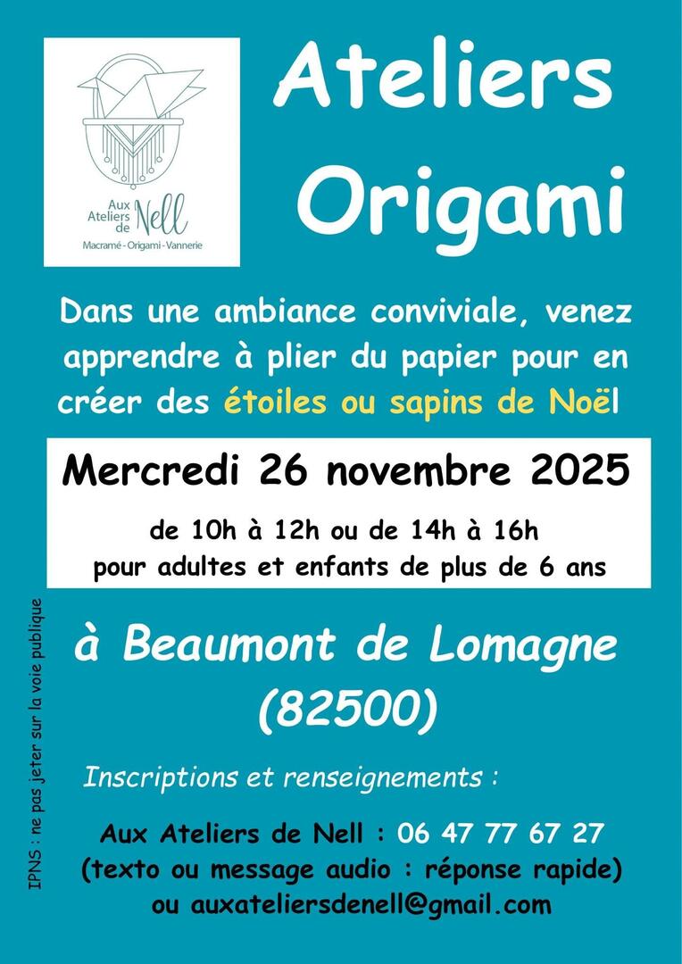 Atelier "Origami"_Beaumont-de-Lomagne