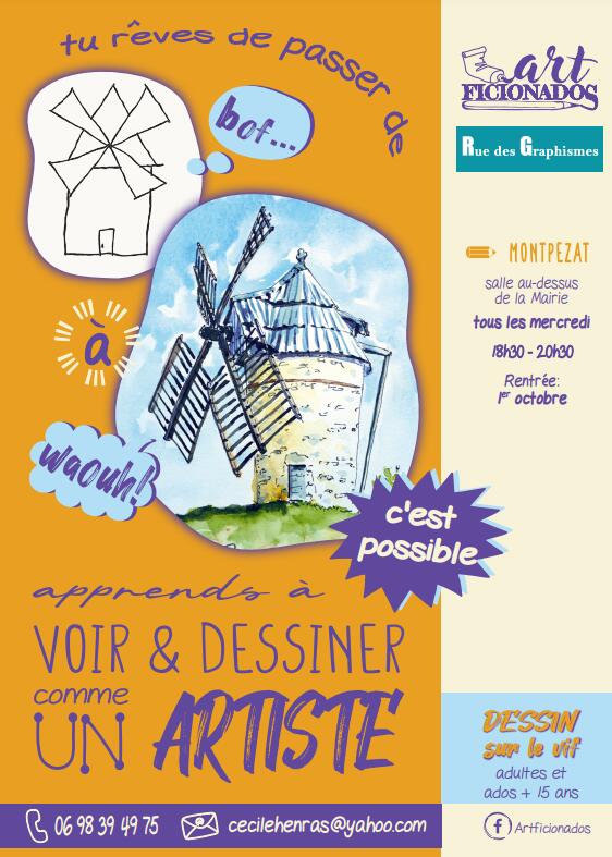Rentrée des cours de dessin_Montpezat-de-Quercy