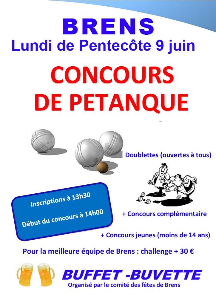 Concours de pétanque en doublette à Brens