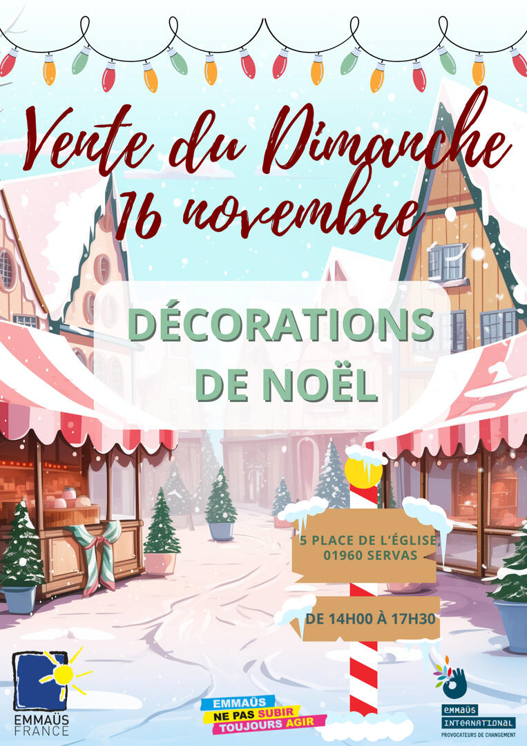 Affiche_Vente de décorations de Noël_Servas
