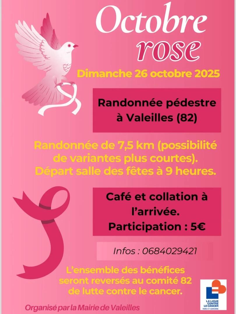 Randonnée - octobre rose_Valeilles