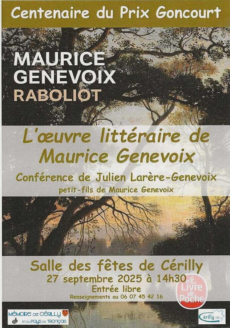 Conférence sur l'oeuvre littéraire de Maurice Genevoix_Cérilly
