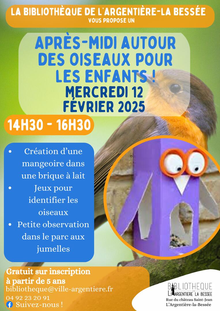 Après-mid autour des oiseaux pour les enfants !_L'Argentière-la-Bessée