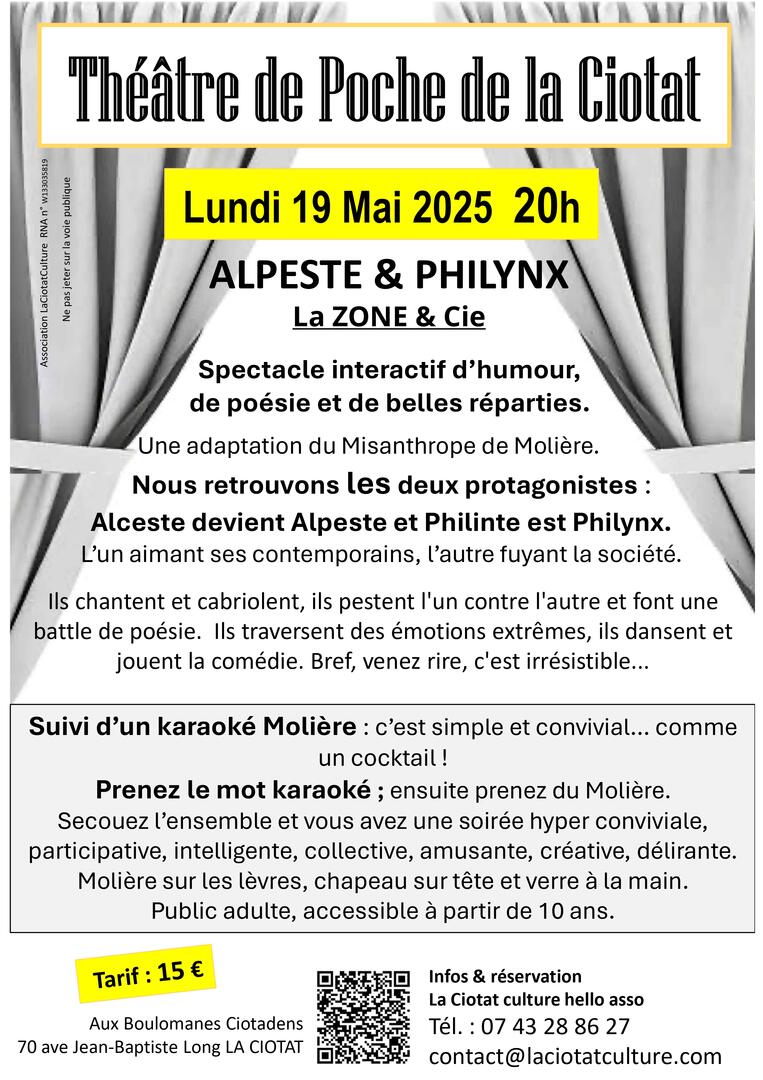 Théâtre de Poche de La Ciotat : Alpeste et Philynx_La Ciotat