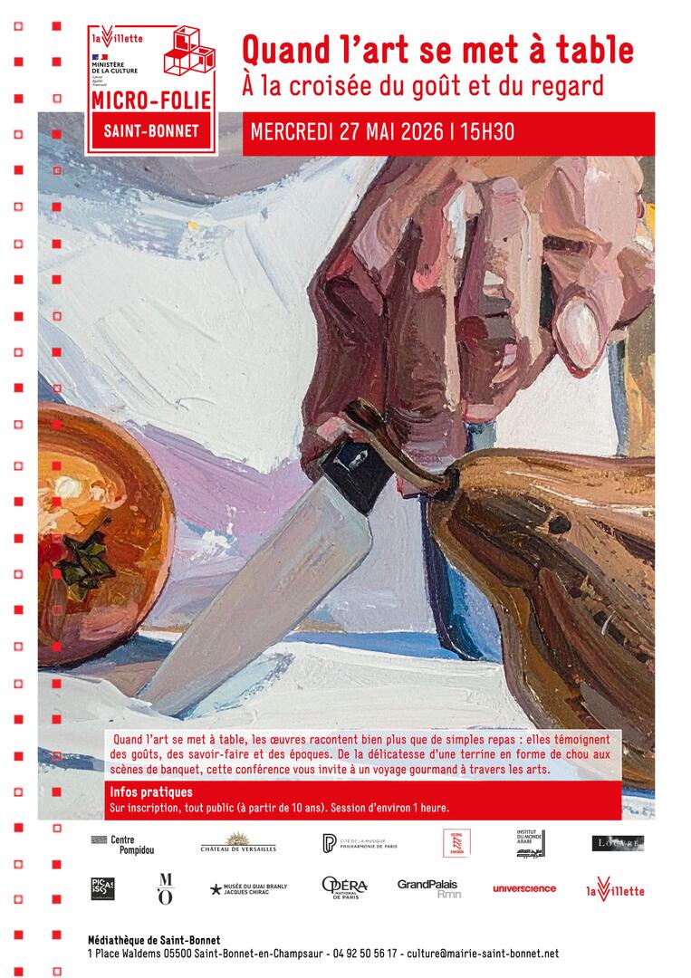 Conférence - Quand l'art se met à table : à la croisée du goût et du regard._Saint-Bonnet-en-Champsaur