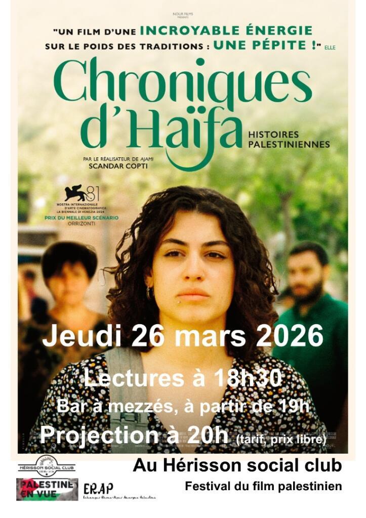 Projection-rencontre Chroniques d'Haïfa_Hérisson