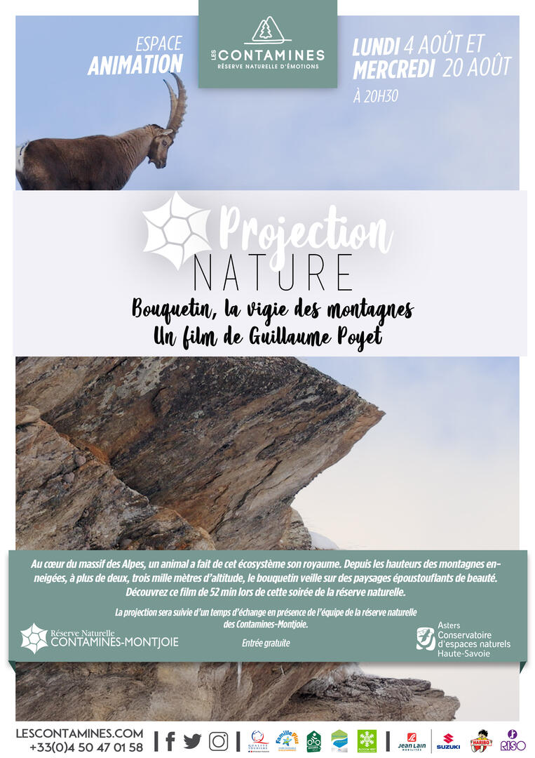 Projection du film « Bouquetin, la vigie des montagnes » de Guillaume Poyet_Les Contamines-Montjoie