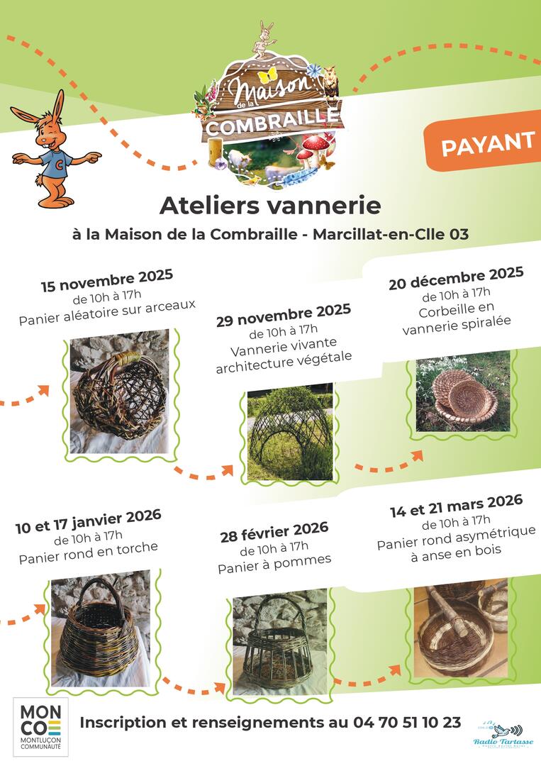 Atelier vannerie : panier aléatoire sur arceaux_Marcillat-en-Combraille