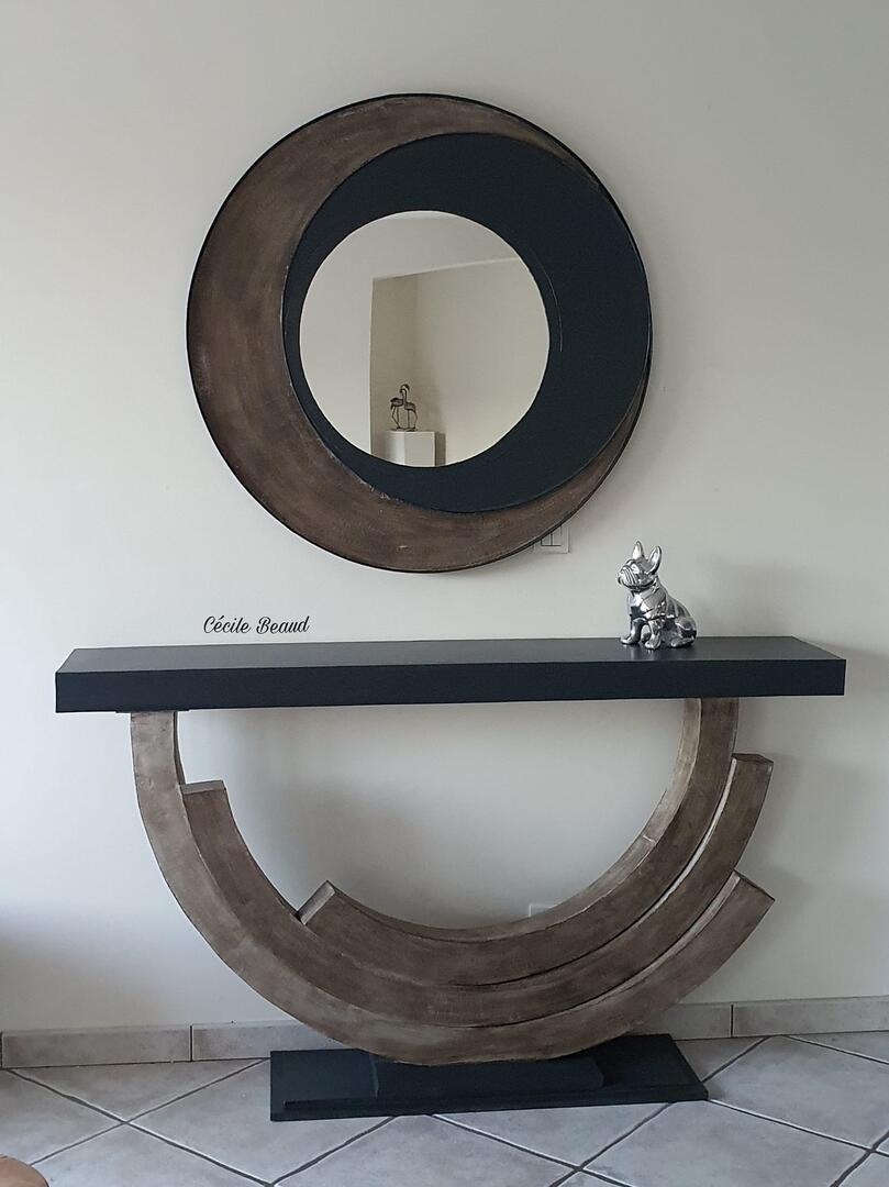 console et miroir cartons