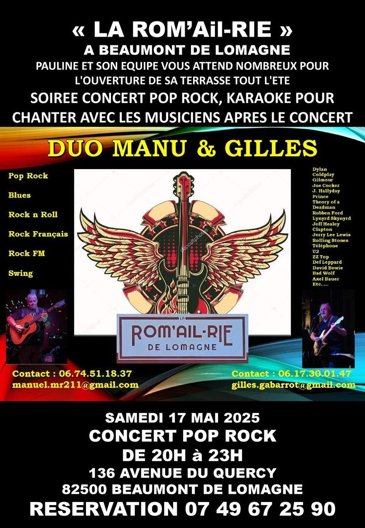Soirée concert "Duo Manu et Gilles"_Beaumont-de-Lomagne