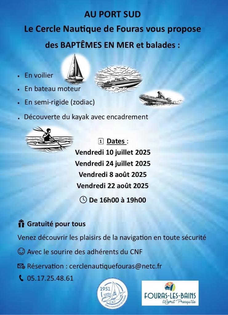 Baptêmes en mer et balades_Fouras-les-Bains