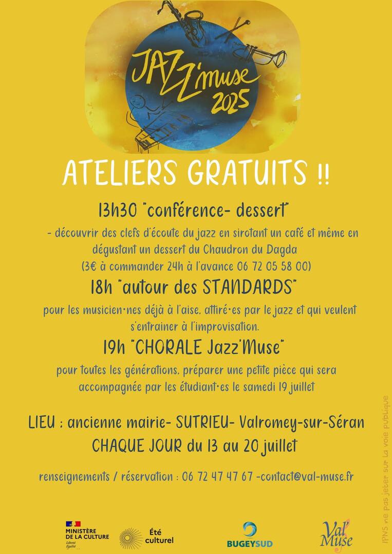 Jazz'Muse - Ateliers gratuits_Valromey-sur-Séran