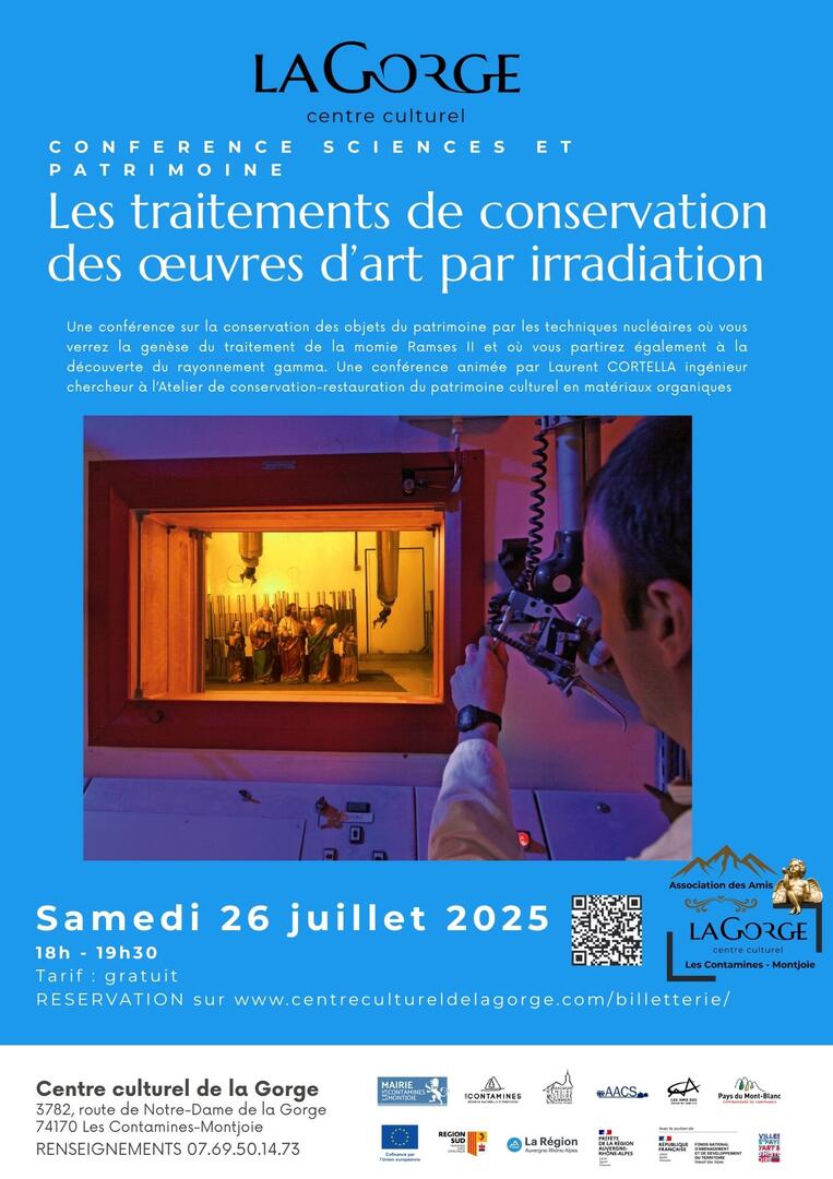 Conférence : les traitements de conservation des œuvres d’art par irradiation au Centre Culturel de la Gorge_Les Contamines-Montjoie