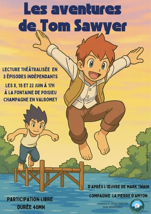 Lecture théâtralisée "Les aventures de Tm Sawyer" à la fontaine de Poisieu_Champagne-en-Valromey