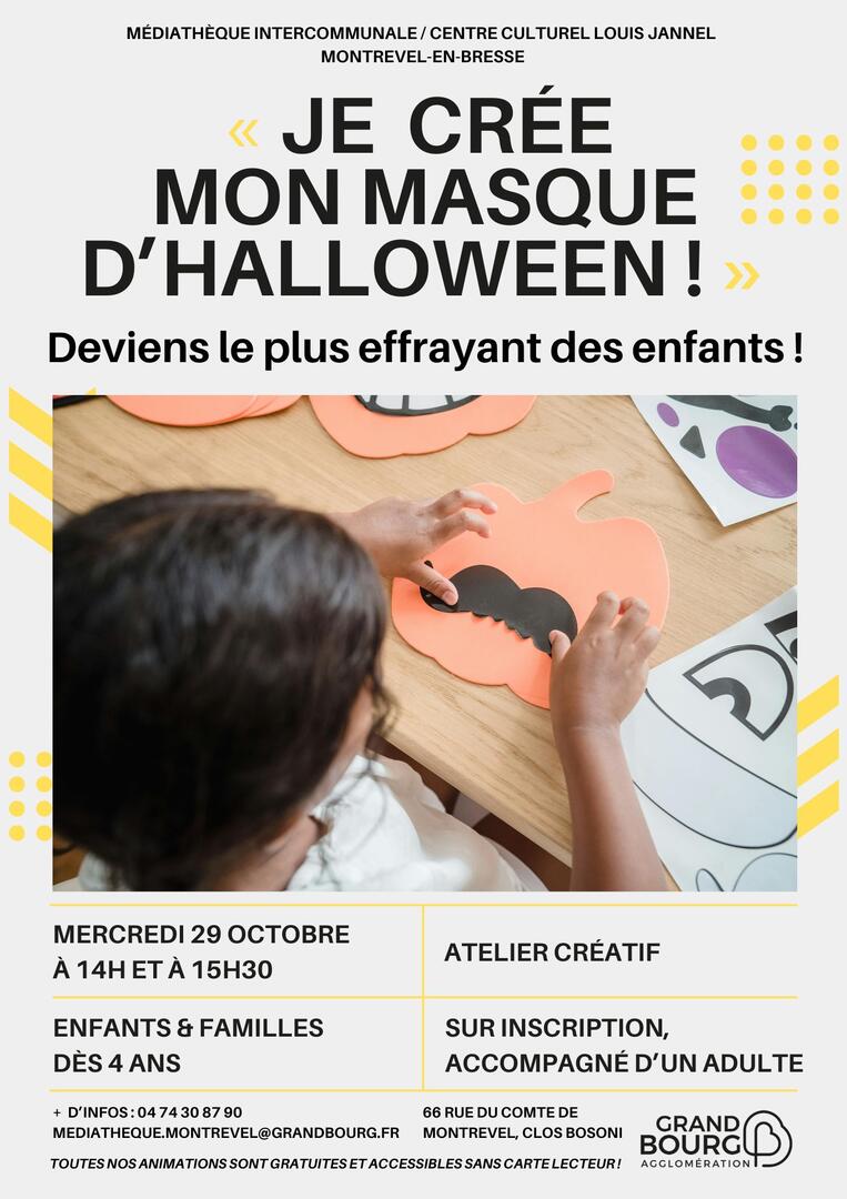 Affiche Je crée mon masque d'Halloween