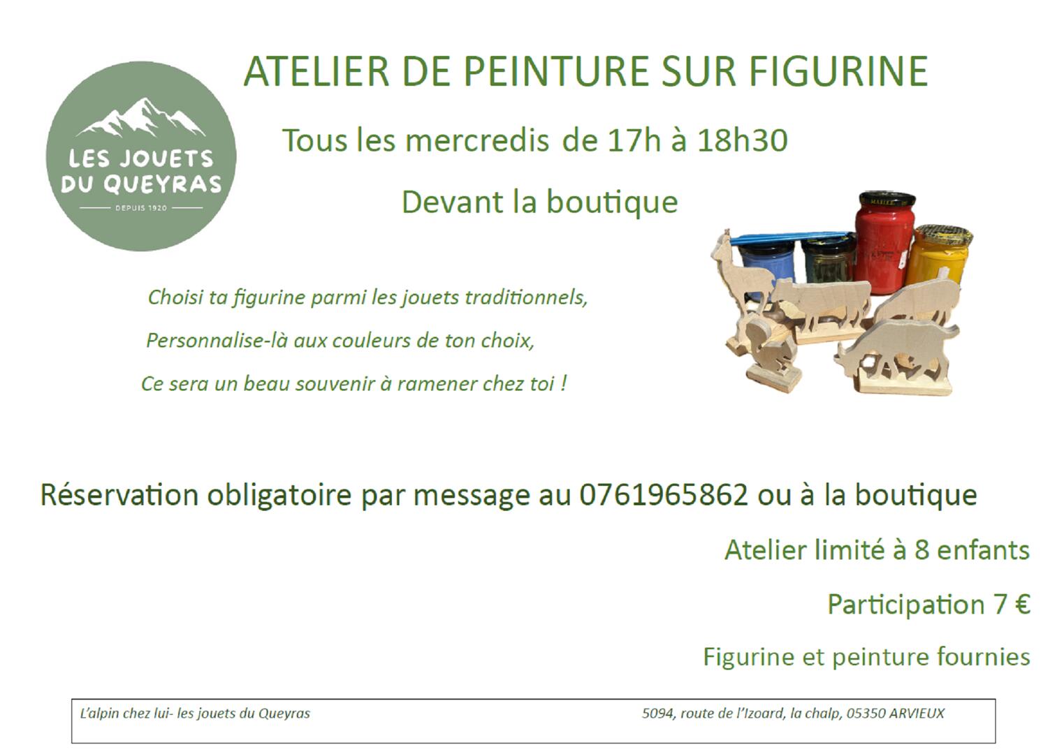 Atelier peinture sur des figurines en bois_Arvieux