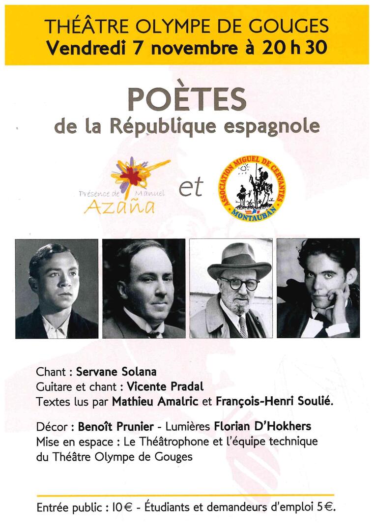 Lecture musicale - Poètes de la République espagnole_Montauban