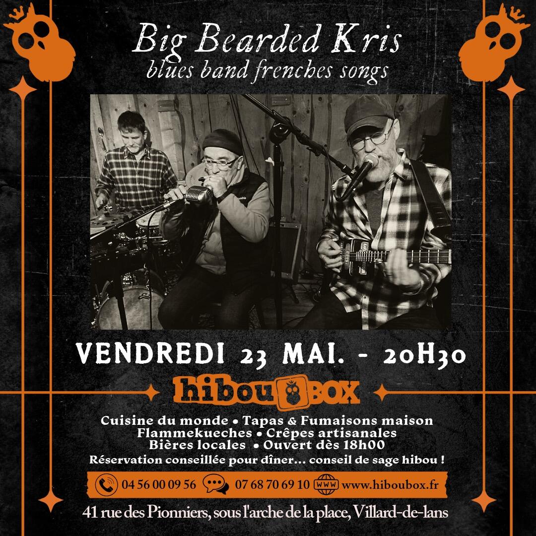 Concert Big Bearded Kris trio / Blues Band French Songs_Villard-de-Lans