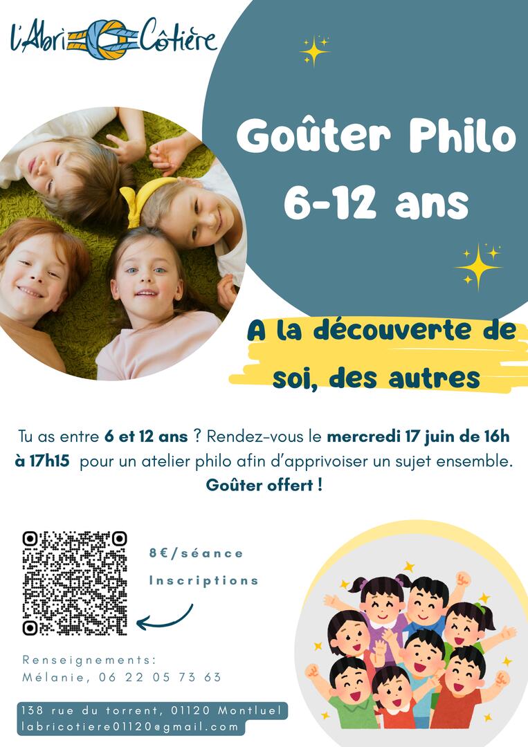 Goûter philo enfants 6-12 ans à l'AbriCôtière_Montluel