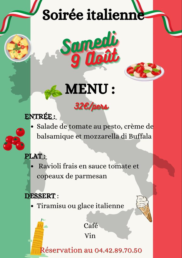 Soirée italienne au restaurant Le Palun