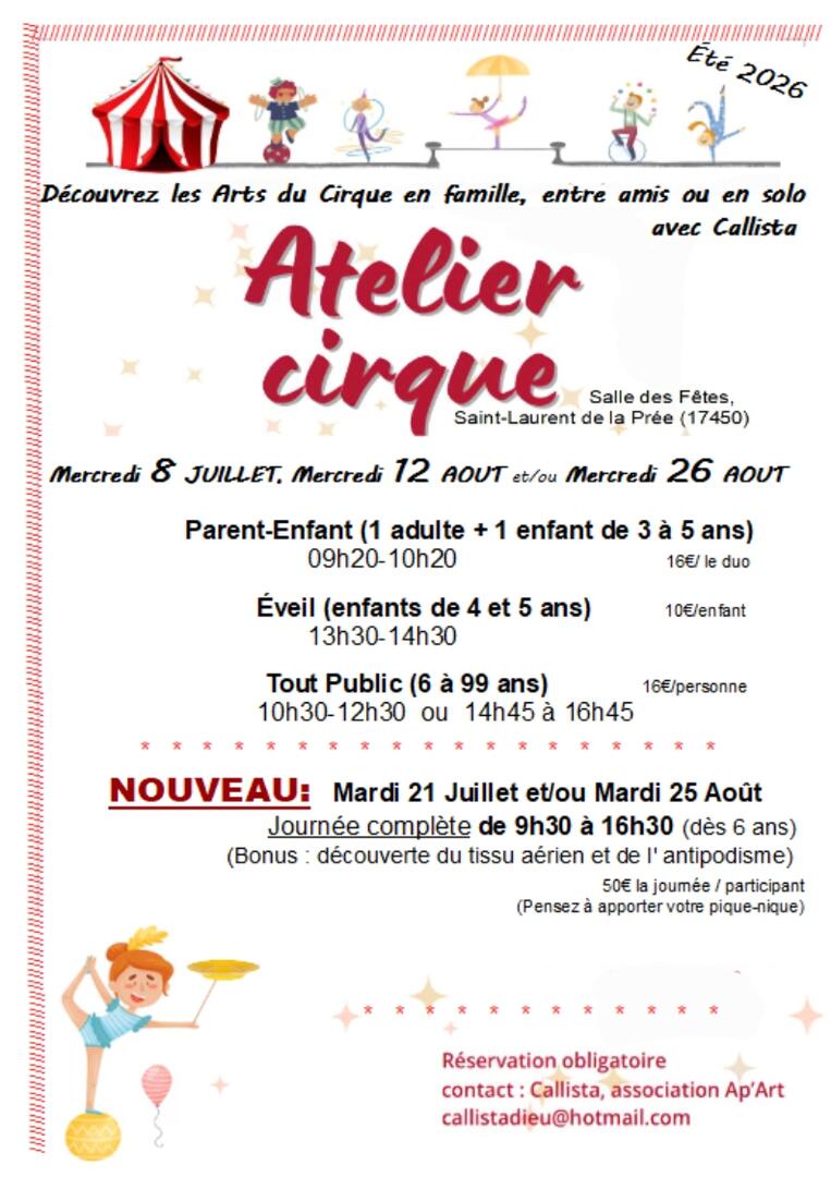 Affiche stage cirque