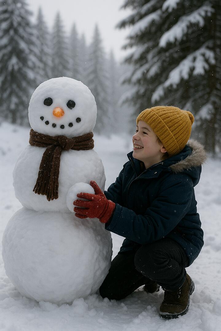 Concours de bonhomme de neige Front de neige des drapeaux !_Orcières