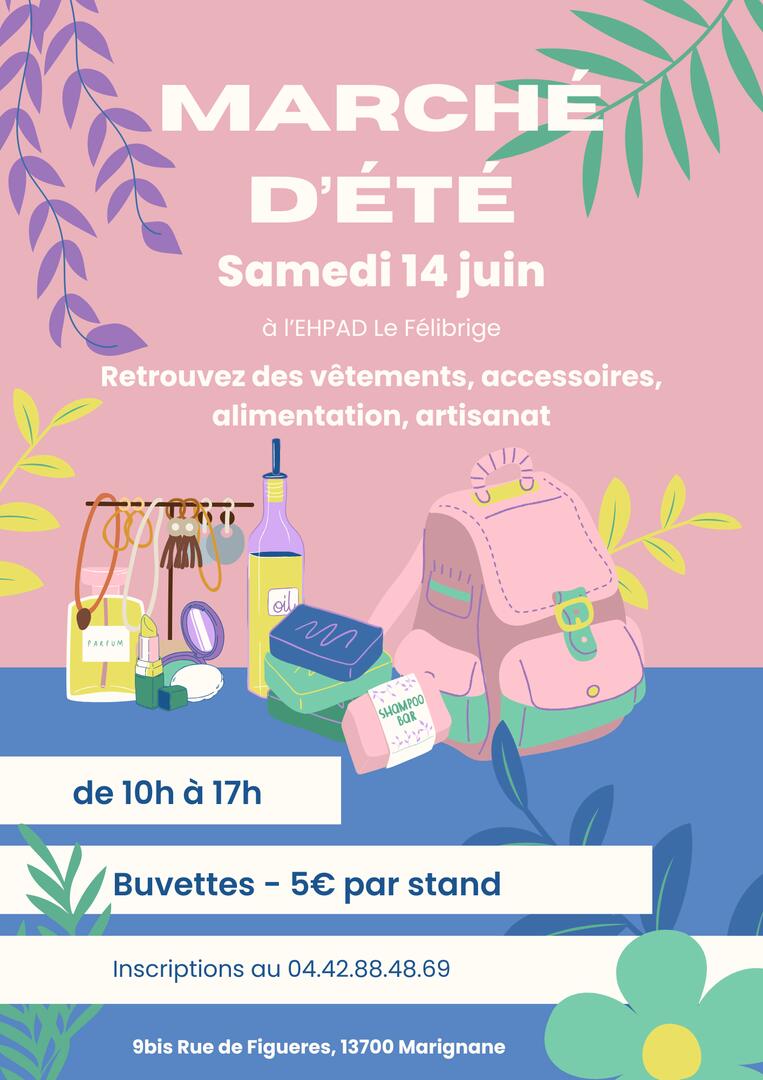 Marché d'été à la maison de retraite publique Le Félibrige