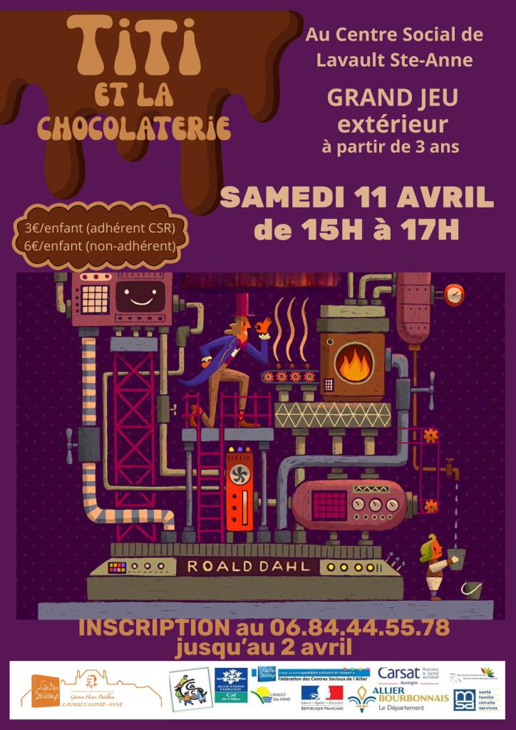 Jeu de Pâques "Titi et la chocolaterie"_Lavault-Sainte-Anne