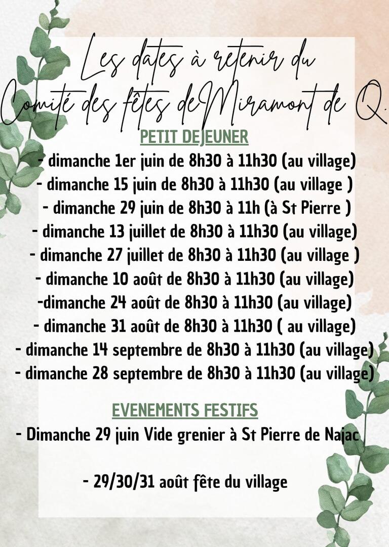 Les petits-déjeuner du comité des fêtes de Miramont_Miramont-de-Quercy