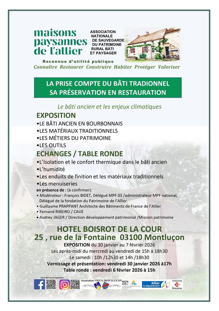 Exposition : Le bâti ancien et les enjeux climatiques_Montluçon