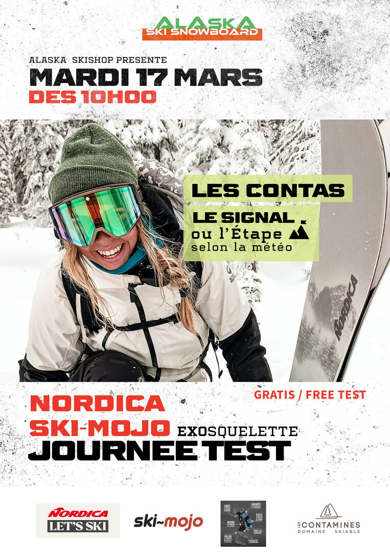 Journée test Nordica - Ski-Mojo - Exosquelette par Alaska Skishop_Les Contamines-Montjoie