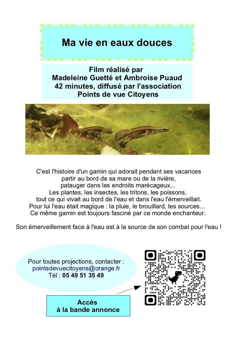 Documentaire Ma vie en eaux douces