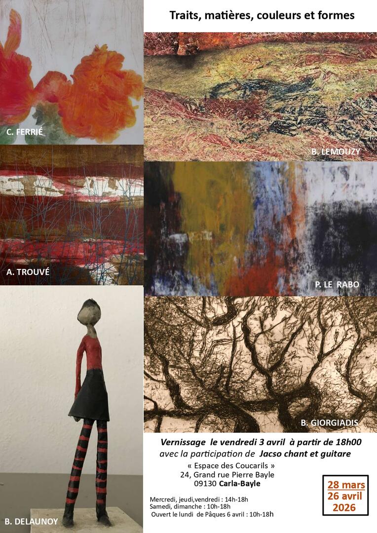 Exposition "Traits, matières, couleurs et formes"_Carla-Bayle