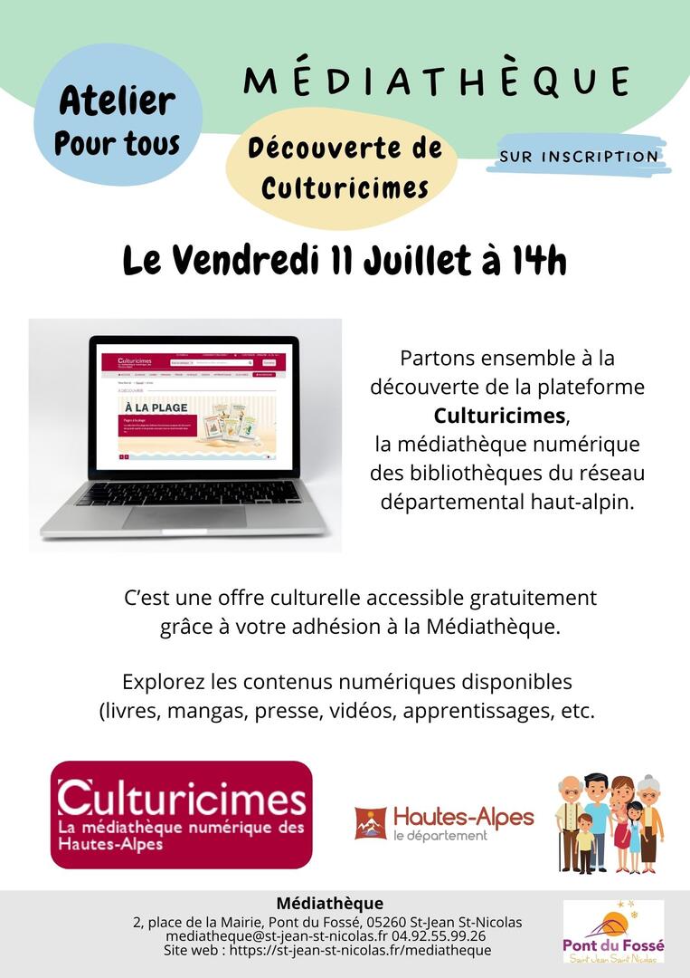 Atelier numérique : découverte de Culturicimes_Saint-Jean-Saint-Nicolas