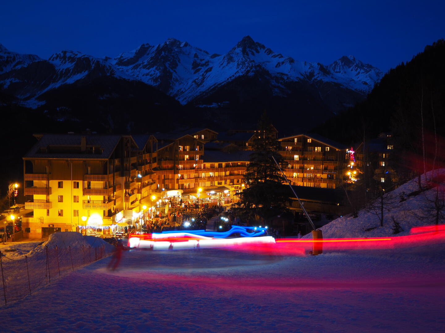 Descente aux flambeaux à Valfréjus