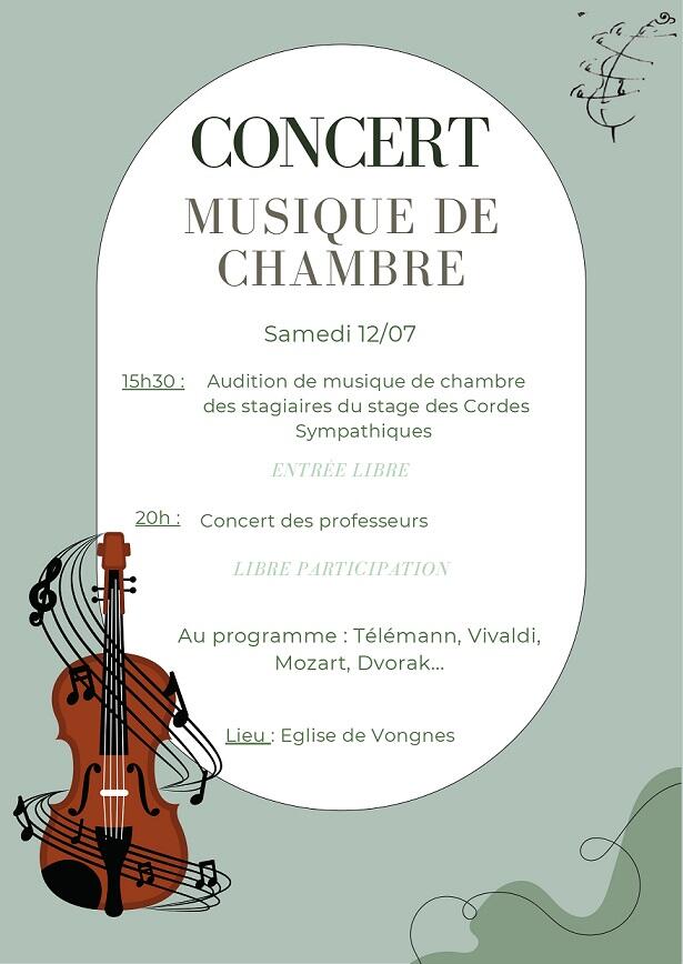 Concert de musique de chambre à l'église de Vongnes