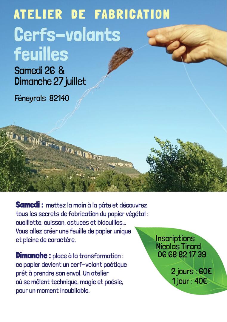 Atelier fabrication de cerfs-volants feuilles