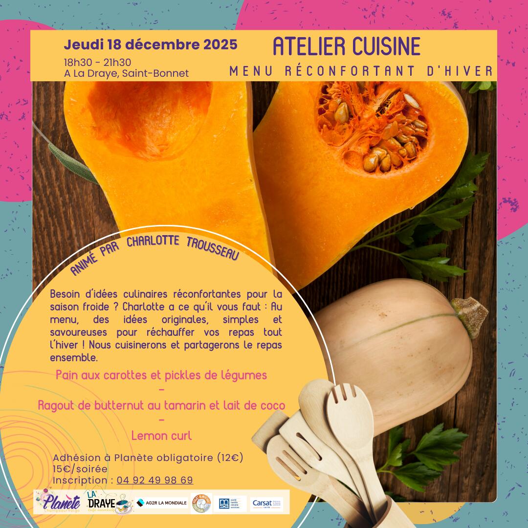 Atelier cuisine - Menu réconfortant d'hiver