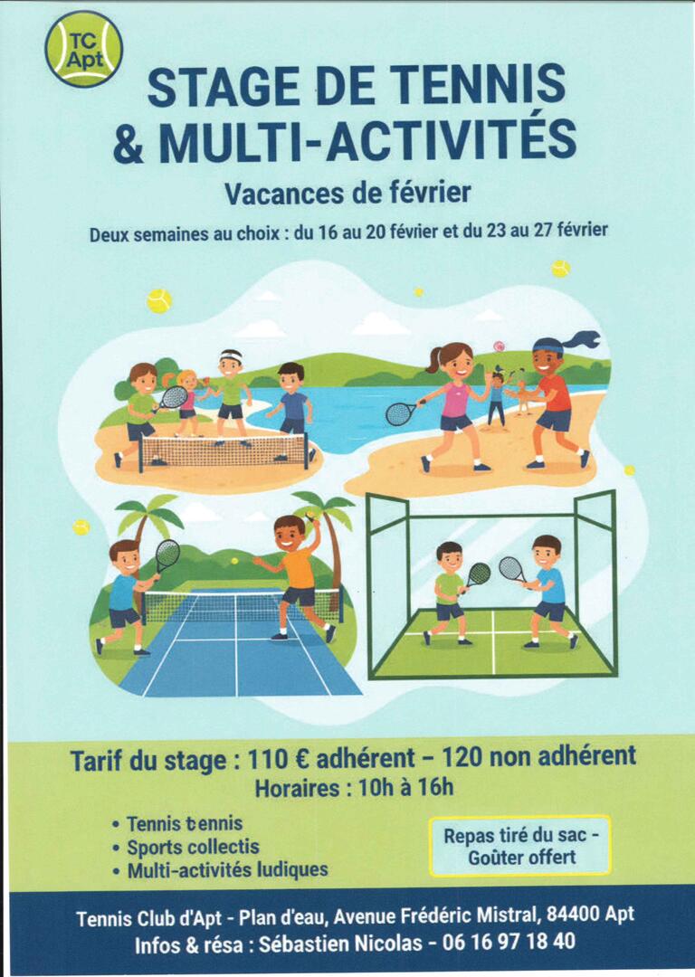 Stage de tennis et multi activités_Apt