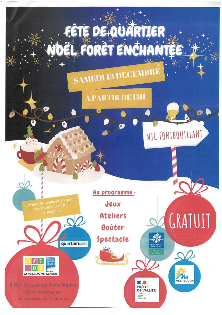 Fête de quartier : Noël forêt enchantée_Montluçon