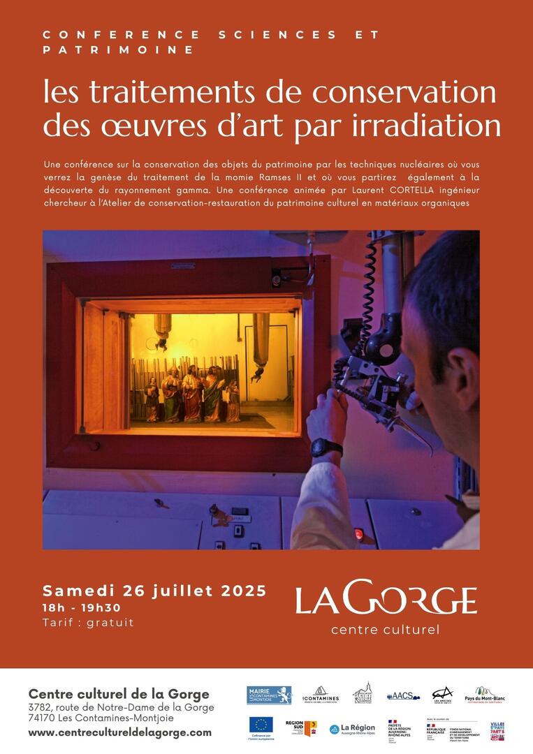 Conférence : les traitements de conservation des œuvres d’art par irradiation au Centre Culturel de la Gorge_Les Contamines-Montjoie