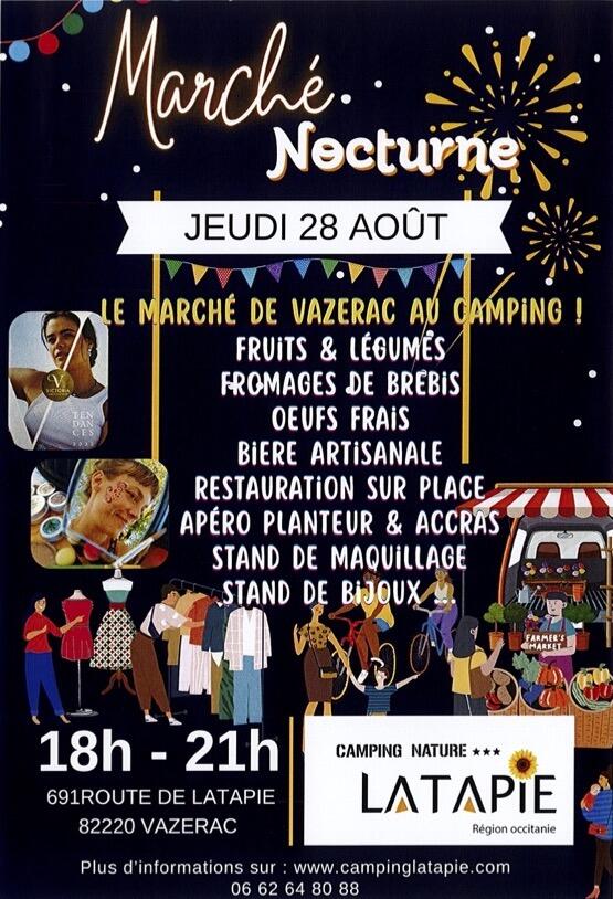 Marché nocturne au Camping Latapie_Vazerac