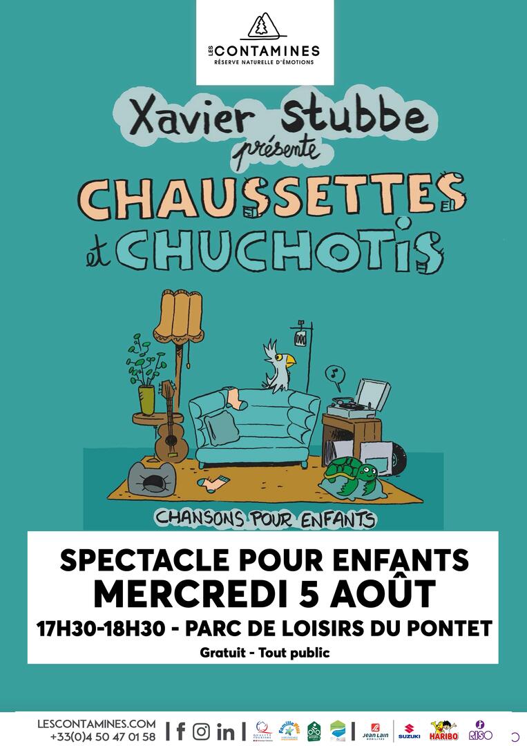 Spectacle pour enfants "Chaussettes et chuchotis" de Xavier Stubbe