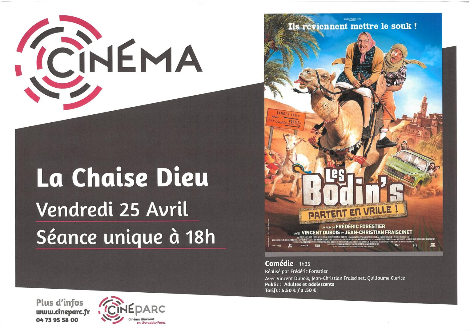 Séance de cinéma "Les Bodin's partent en vrille"_La Chaise-Dieu