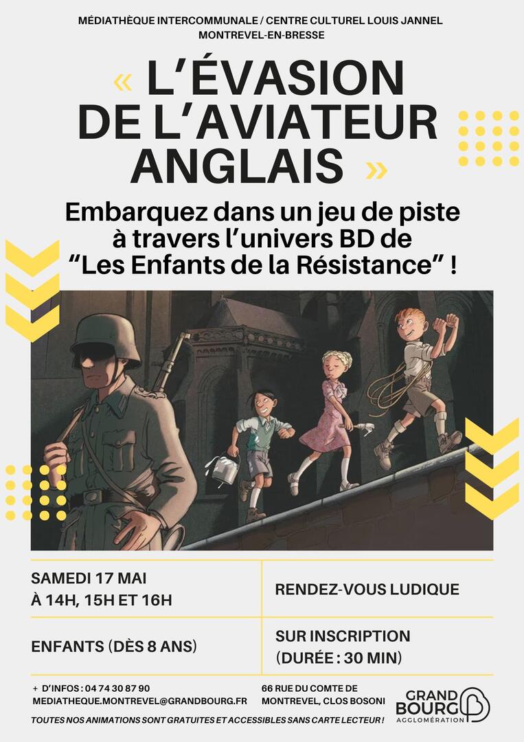 Affiche "L'évasion de l'aviateur anglais"