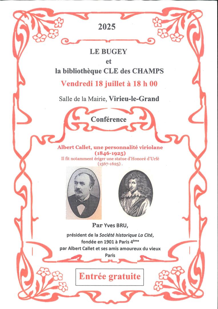 Conférence "Albert Callet, une personnalité viriolane"_Virieu-le-Grand