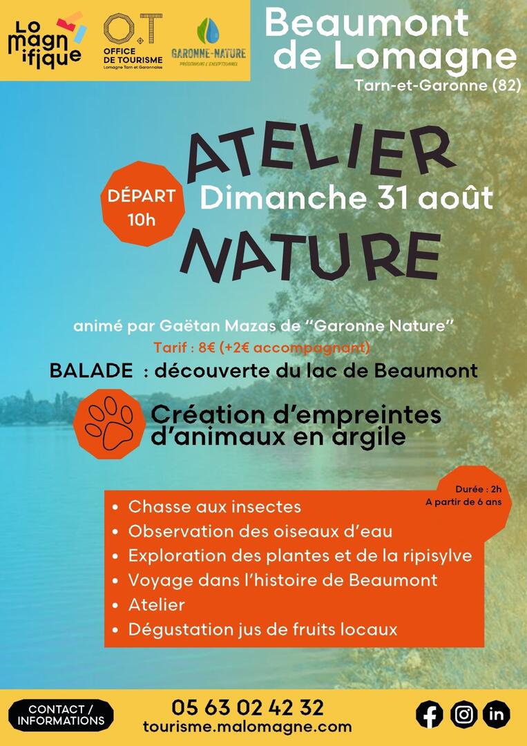 Balade nature et atelier « empreinte d'animaux»_Beaumont-de-Lomagne