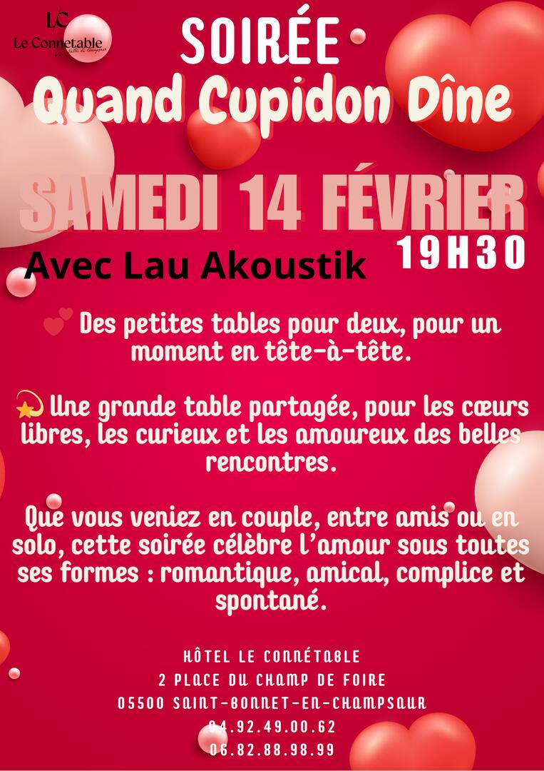 Soirée Saint Valentin Hôtel Le Connétable Concert Lau Akoustik