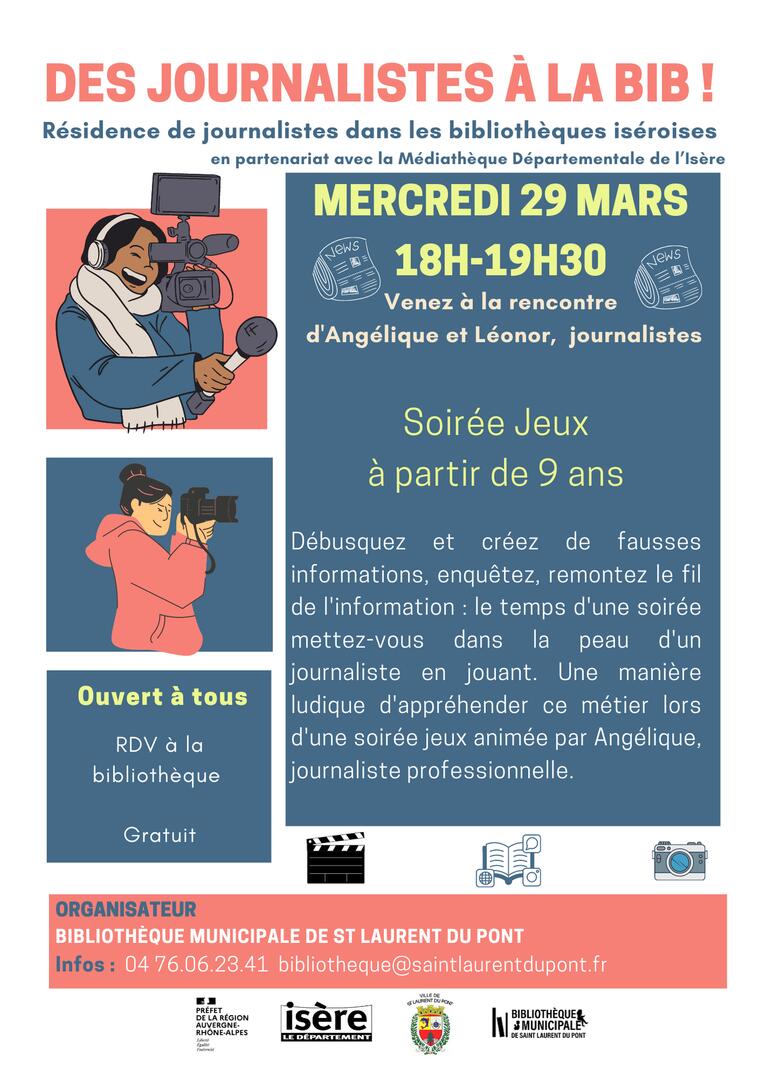 Des journalistes à la bib