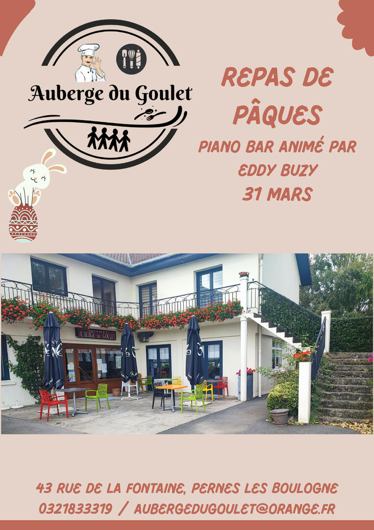 AUBERGE DU GOULET REPAS DE PAQUES PerneslèsBoulogne Office de